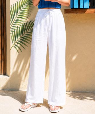 Helingbon Wide Beach Pants Cover-Up White Hj206