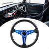 14in 350mm Universal Aluminum PU Leather Car Sport Racing Drift Steering Wheel Blue