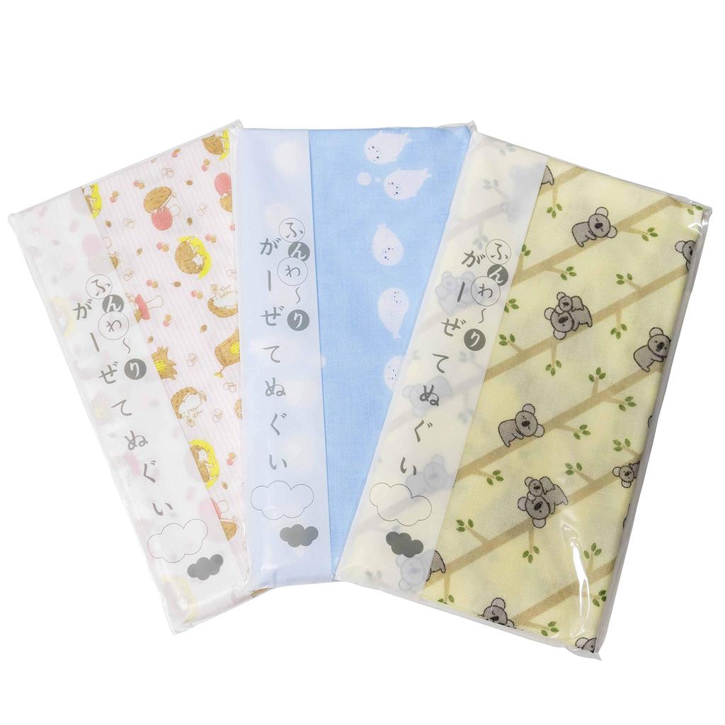 Made in Fluffy Gauze Hand 88cm x 34cm of Japan, Towel, 100% Cotton, Approx. (Set 3)