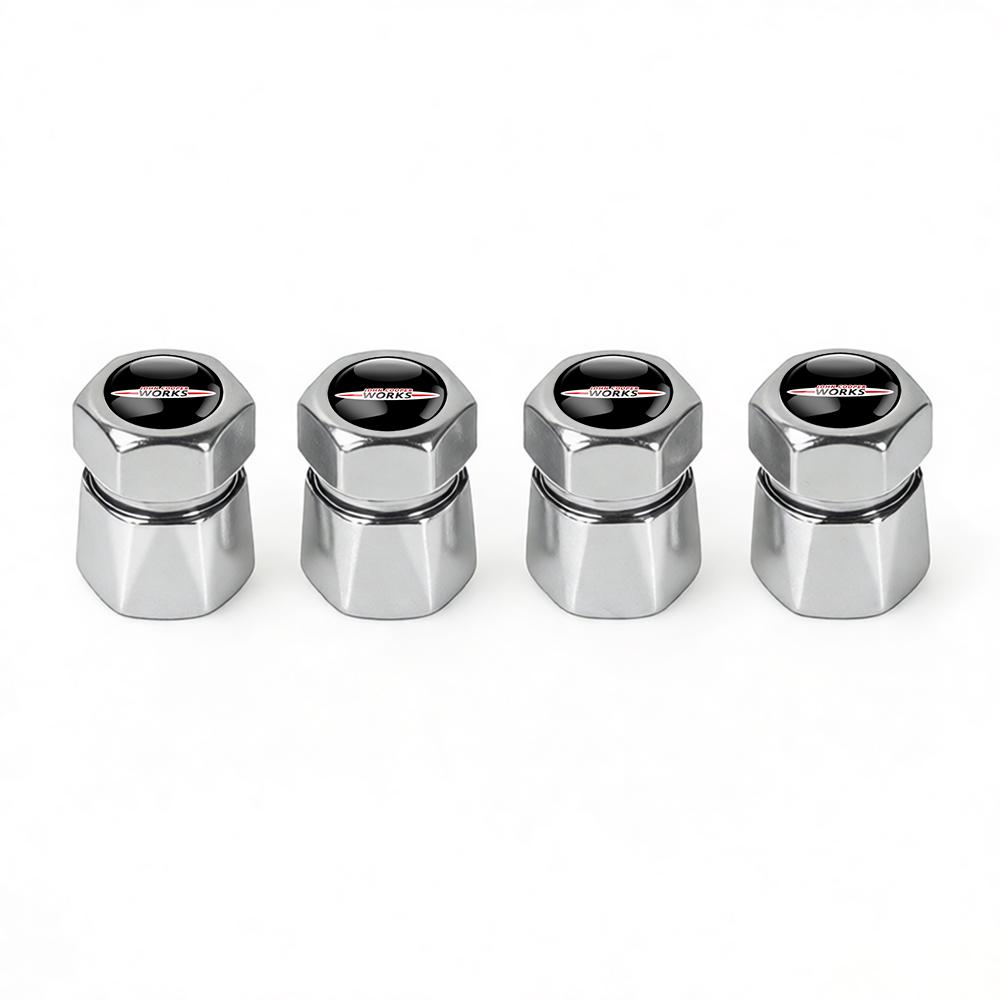 

4PCS For MINI Cooper S JCW WORKS R55 R56 F55 F56 R57 R58 R59 R60 Car Styling Wheel Tyre Valve Caps Stem Covers Auto Accessories