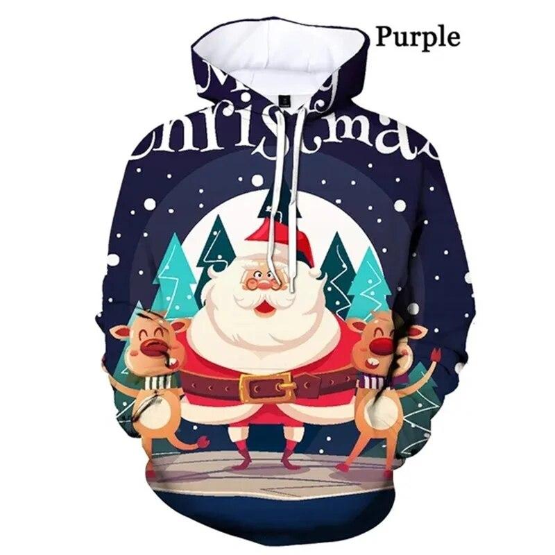 Happy Xmas Grafik Hoodies 3D Nightmare Before Christmas Druck Hoodie Kinder Hipster Sweatshirts Frauen 2k Harajuku Kleidung Top