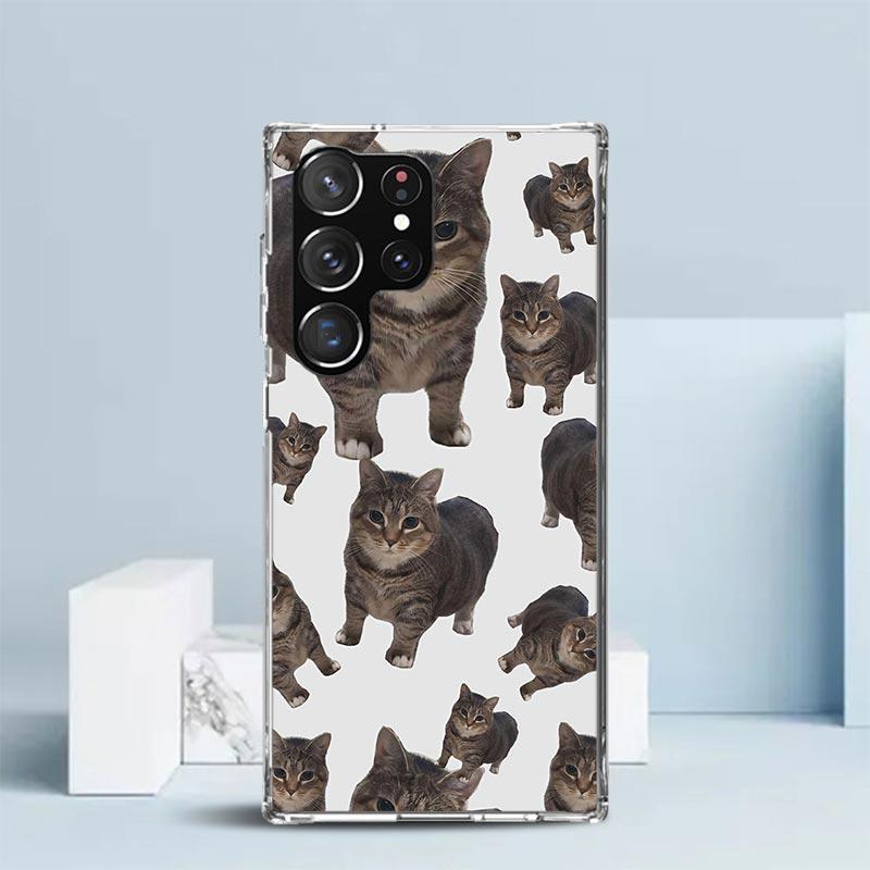 Crying Cat Memes Soft Cover for Samsung Galaxy S25 Edge S26 S24 S23 Ultra Phone Case S22 S21 Plus S20 FE Print Pattern Shell Gal