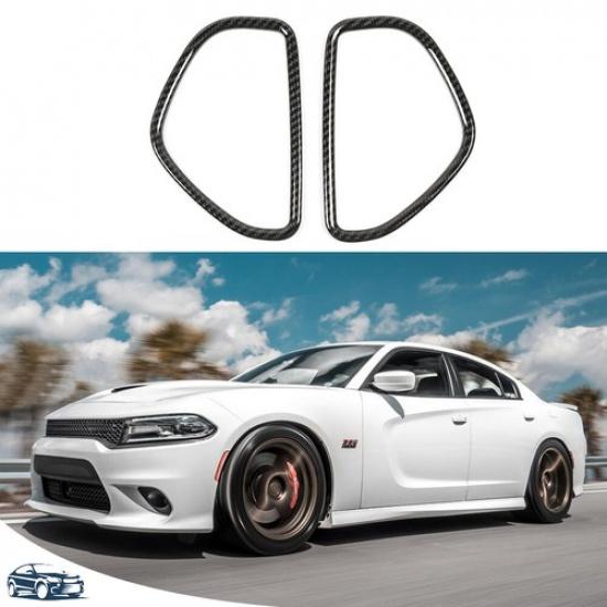 Carbon Fiber Rear Door Speaker Cover Trim For Dodge Charger 2011+ Accessories