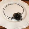 Y2K Double-layer Stereo Dark Style Lace Flower Crystal Choker Necklace for Women Personality Fashion Party Jewelry Accessories