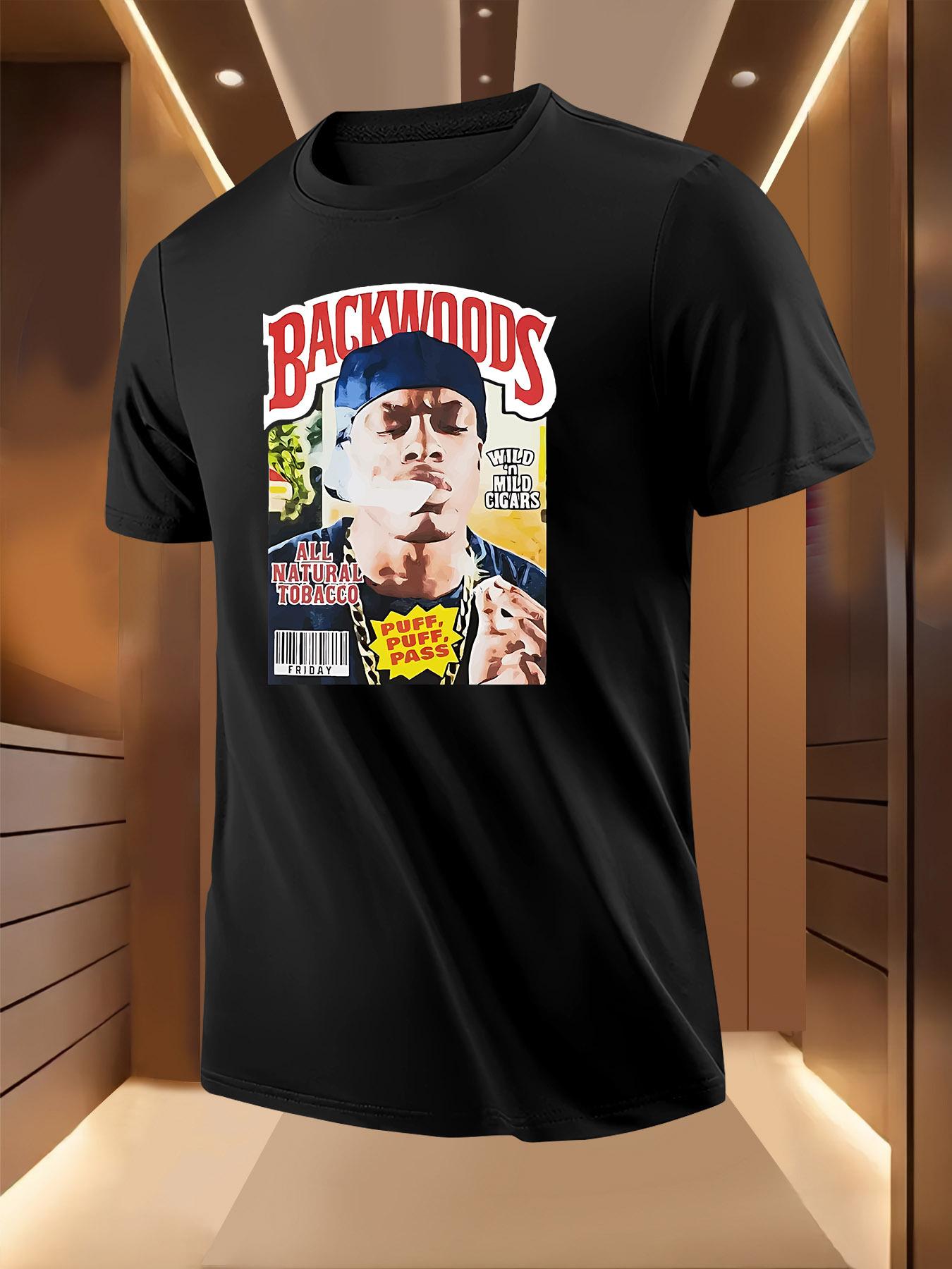 Graphic Tshirt - Backwoods Print with Smoking Character S