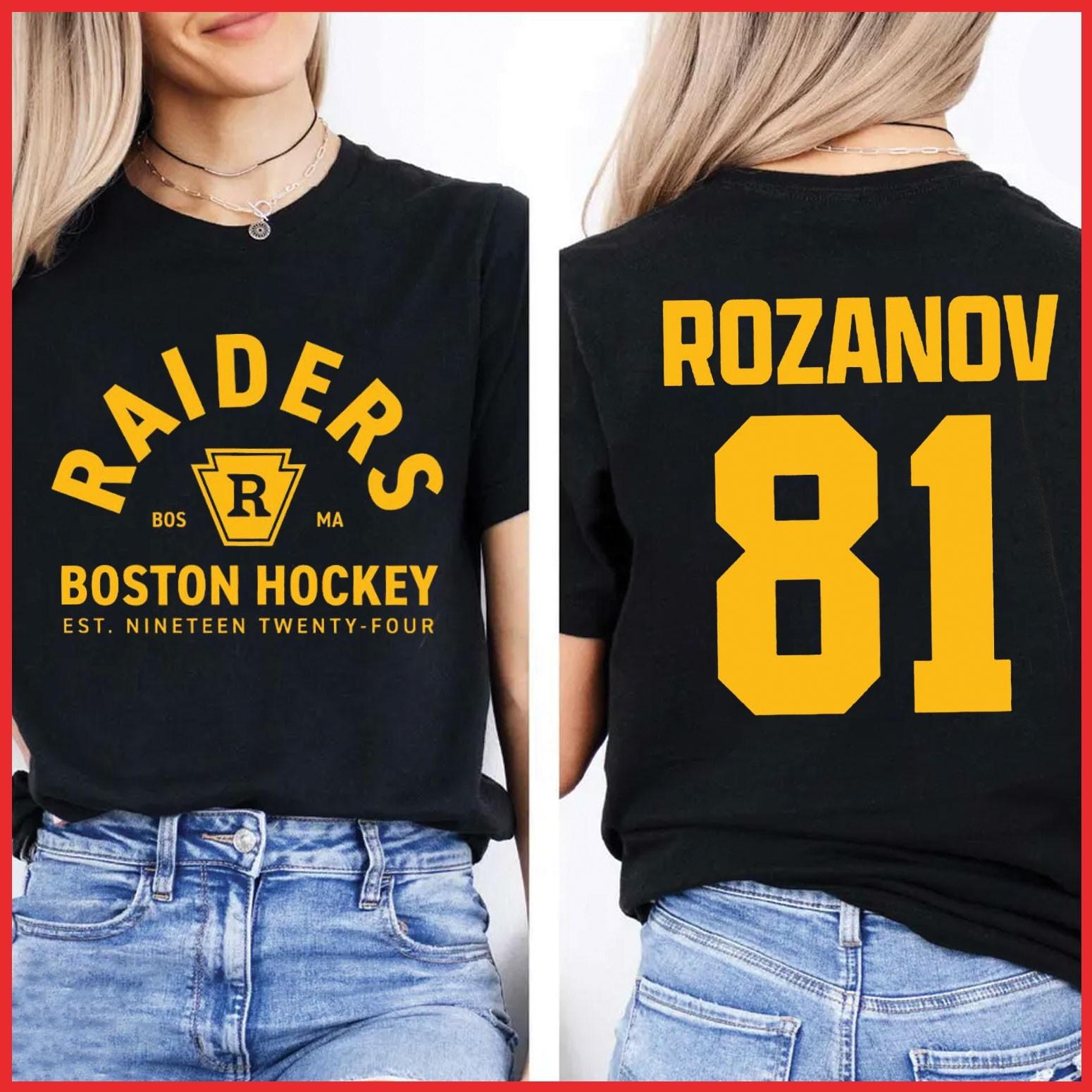 Ilya Rozanov 81-Boston Raiders Heated Rivalry Black Cotton T-Shirt S-5XL S