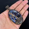 Lebensbaum Sodalith Anhänger, Handgefertigter Edelstein 999 Kupferdraht Wickelanhänger Antikschmuck, Zum Geschenk Kupferschmuck