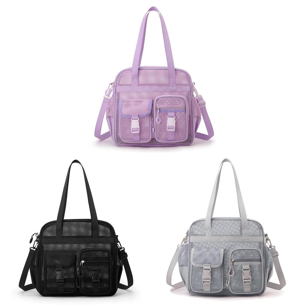 Polyester Hollow Out Beach Bag With Breathable Mesh For Travel And Leisure Use