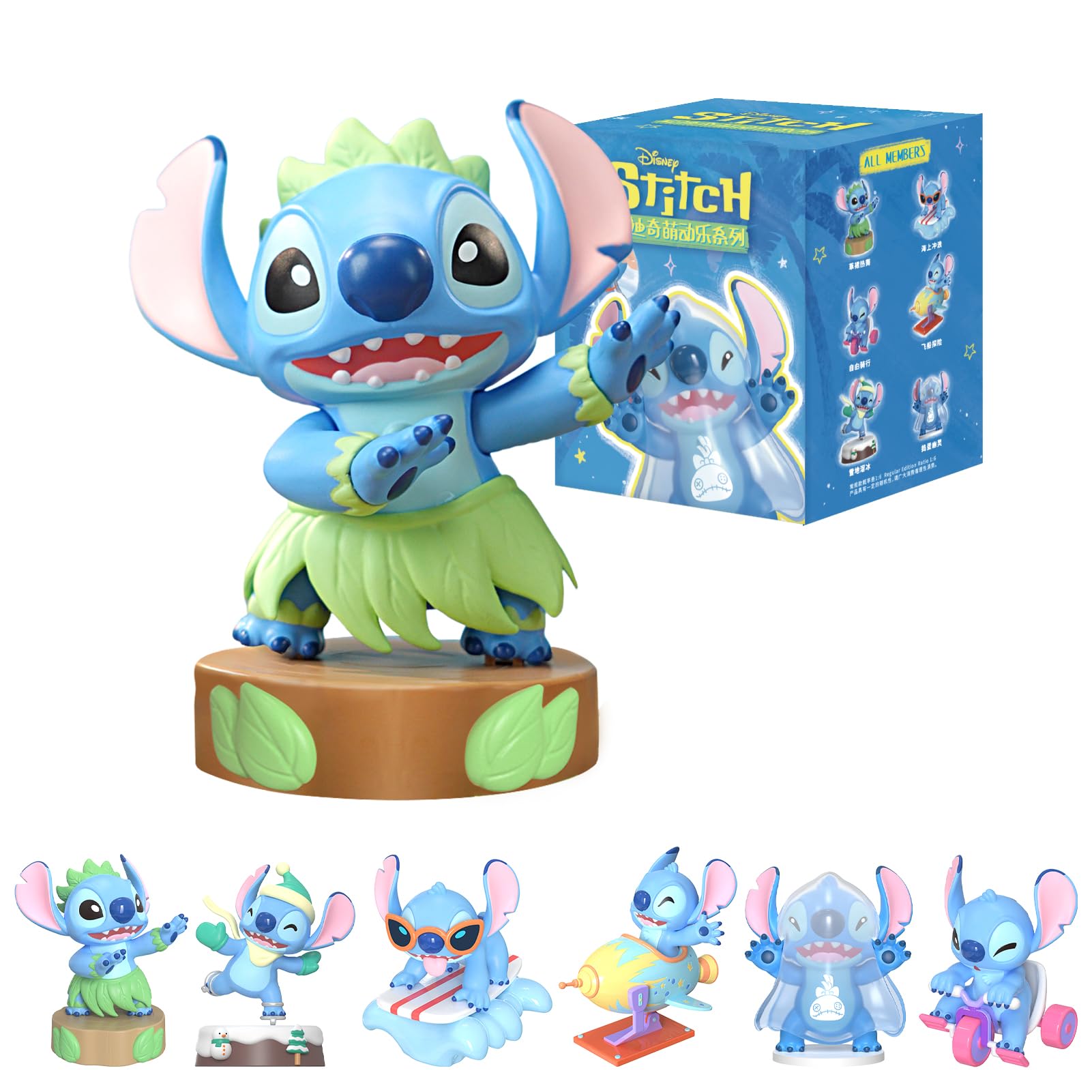 

ЛУЧШАЯ ИГРУШКА Disney Стич Серия Moedoraku Гачапон Фигурка-сюрприз Мягкий винил ПВХ Премиум игрушка Подарок на день рождения для коллекционеров персонажей Disney [1 шт.]