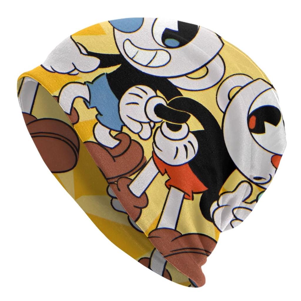 Great Retro Game Battle Cuphead Skullies Beanies Hats Spring Unisex Outdoor Caps Warm Multifunction Bonnet Hats