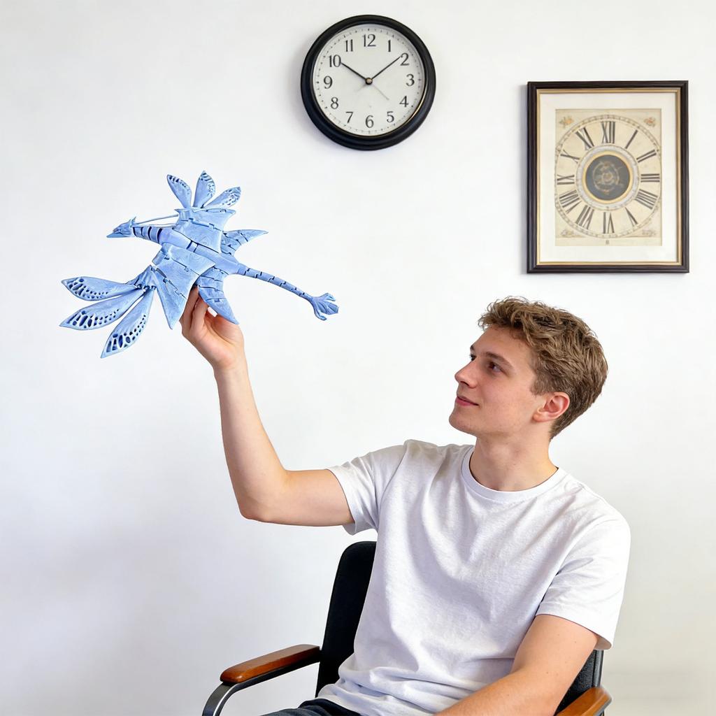 3D Printed Stress-relieving Toy With Movable Joints, Suitable For Desktop Display.