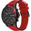 Tommy Hilfiger Reloj de Cuarzo para Hombre Bank Negro Rojo de Silicona 1791722