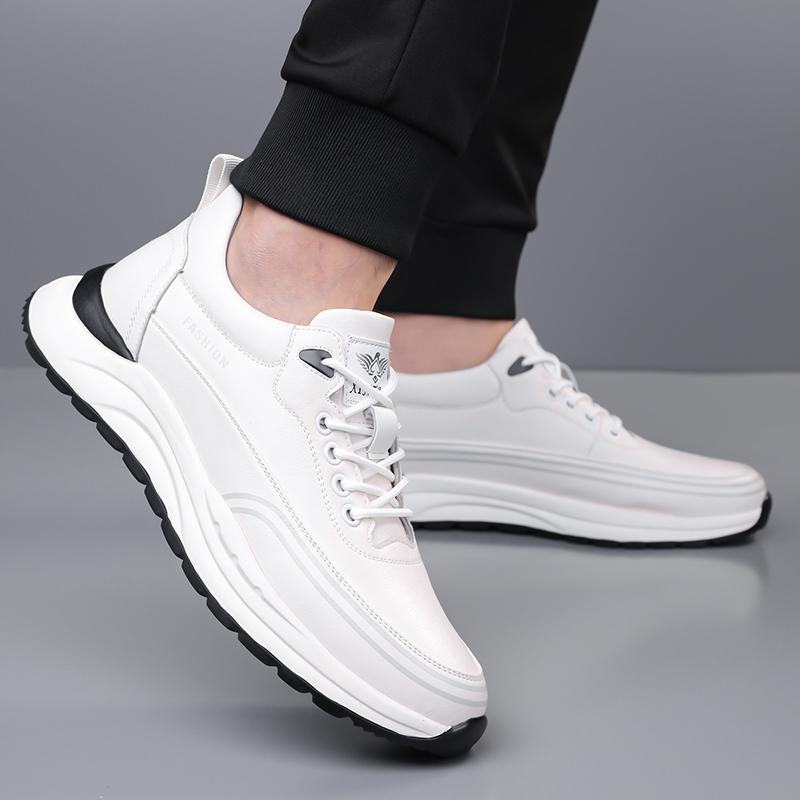 Fashion Genuine Leathe Men Sports Shoe Lace Up Casual Sneakers Non-slip Training Footwear Leisure Male Treking Footwear Walking Trainers