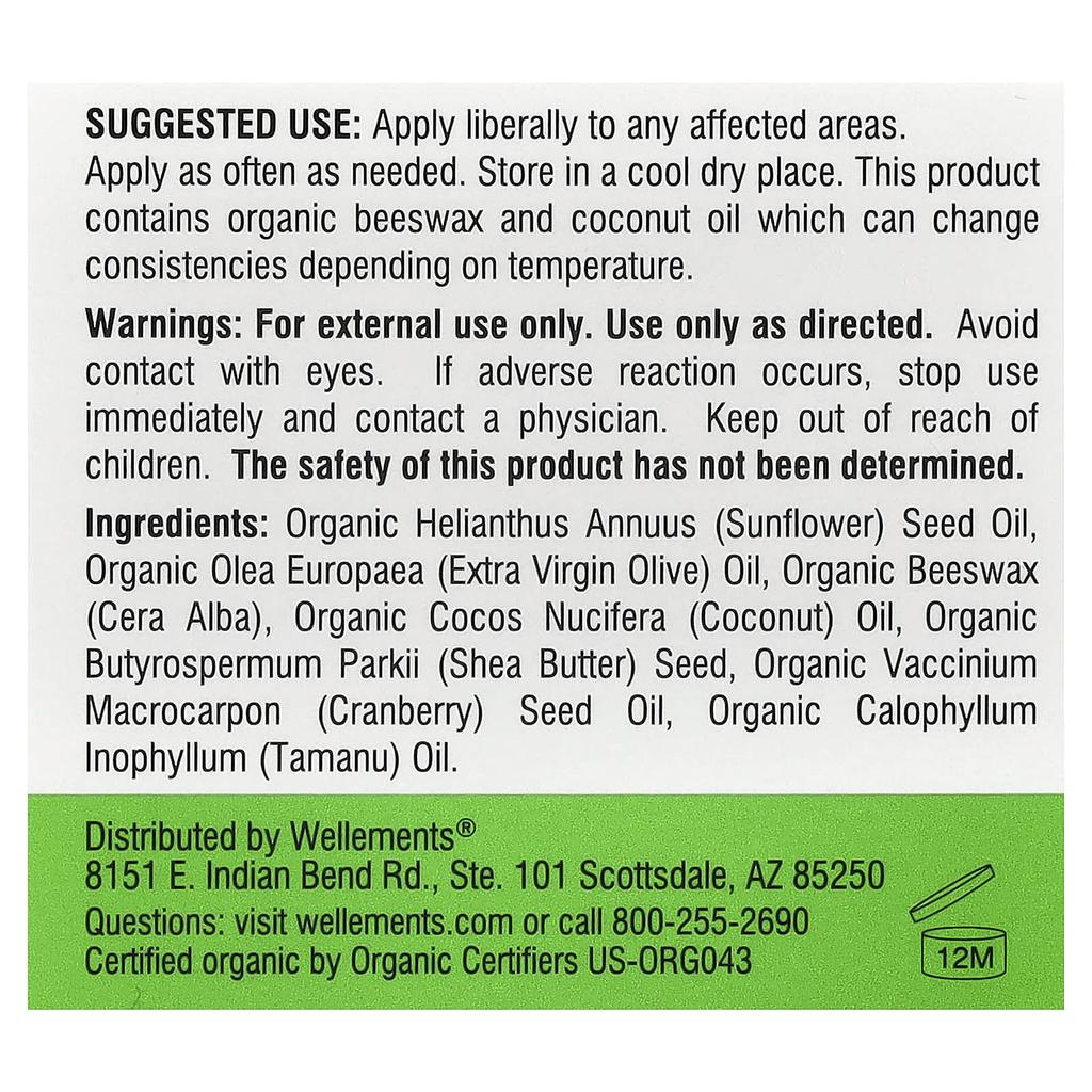 Wellements, Organic Multi-purpose Balm, Newborns and Infants, , 51g (1.8oz)