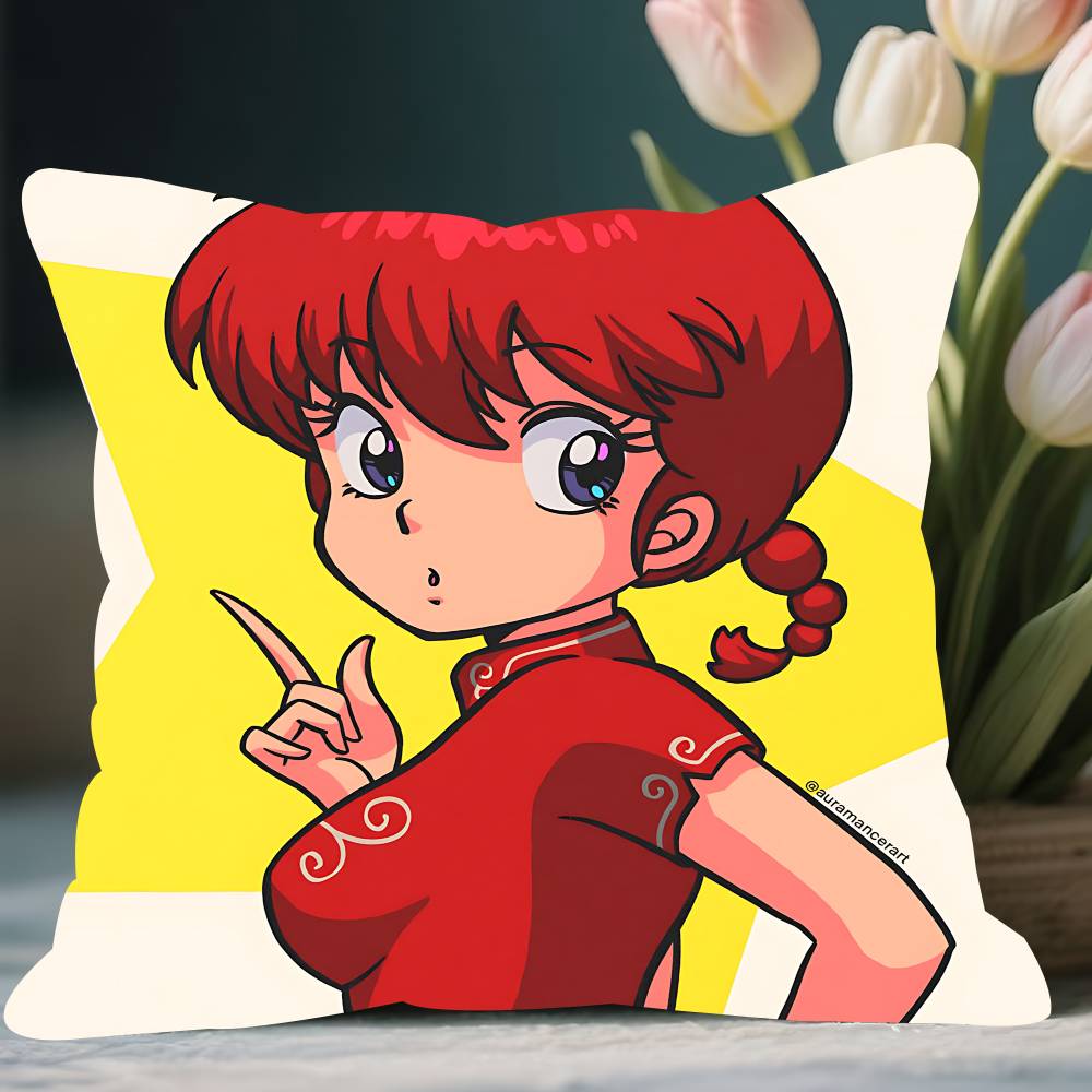 

Anime R-ranma 21 Pillow Case Removable Washable Cushion Cover – All-Season Soft Linen 12x12Inch