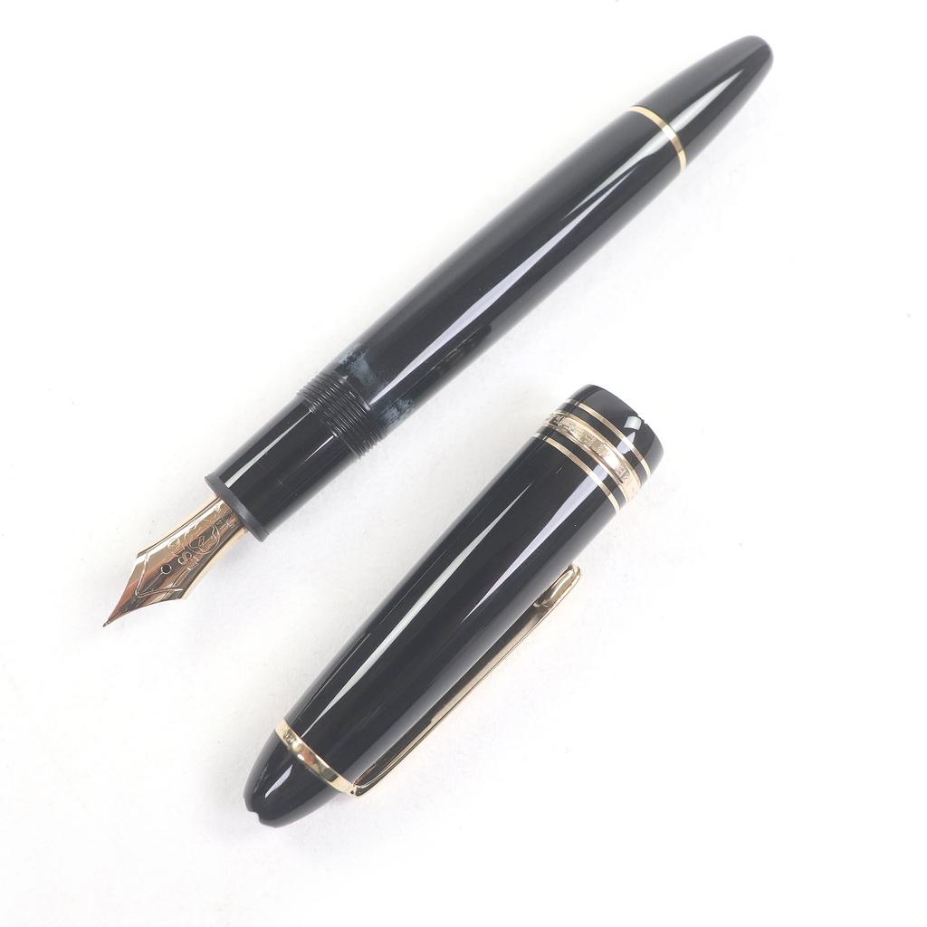 Excellent MONTBLANC Fountain Pen Meisterstück 146 Cap Type Black Gold 14K Mens Used
