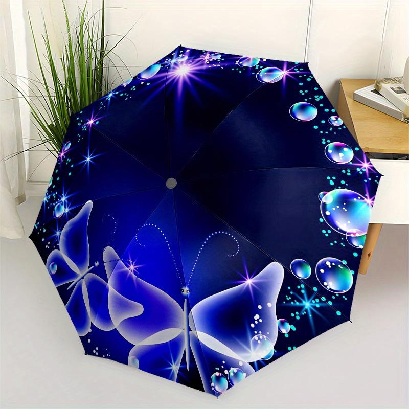 

1pc Butterfly Sparkle Circular FrameUmbrella with Plastic Handle,Suitable for All Seasons Home Travel Outdoor UmbrellaB1743