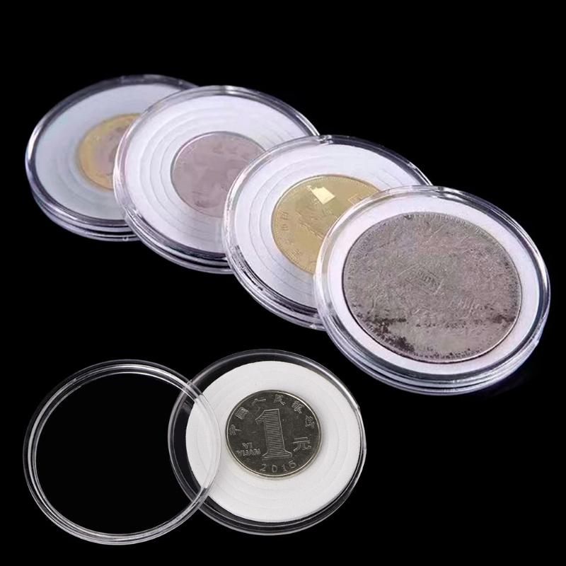 20Pcs 46mm Coin Capsule Plastic Display Storage Box Collection Holder Container