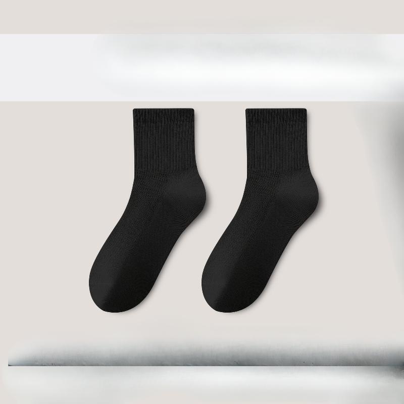 

Женские летние носки до середины икры, Белые бесшовные дезодорирующие дышащие женские носки до середины икры из чистого хлопка 1 pair чёрный