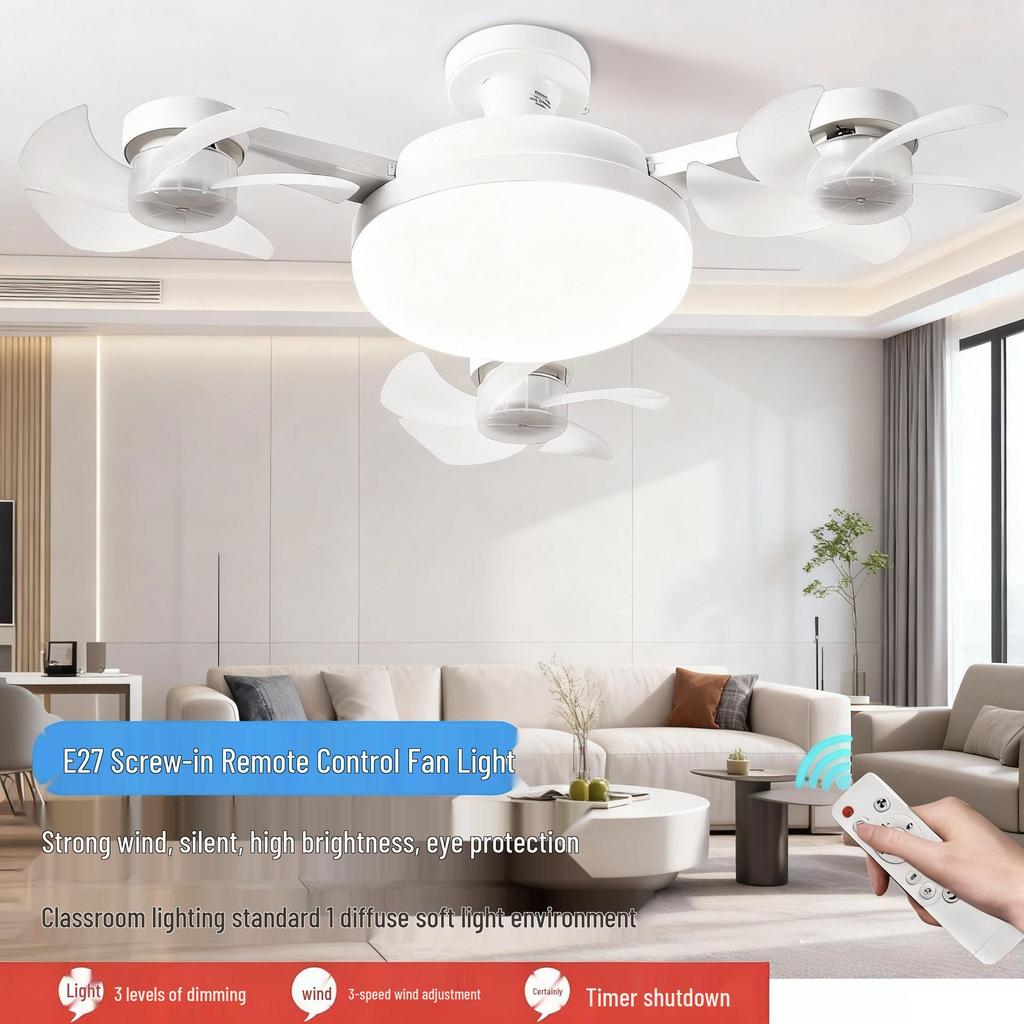 Smart Energy-Saving Ceiling Fan with Silent Remote Control and Eye-Friendly Light for Bedroom or Dining Room