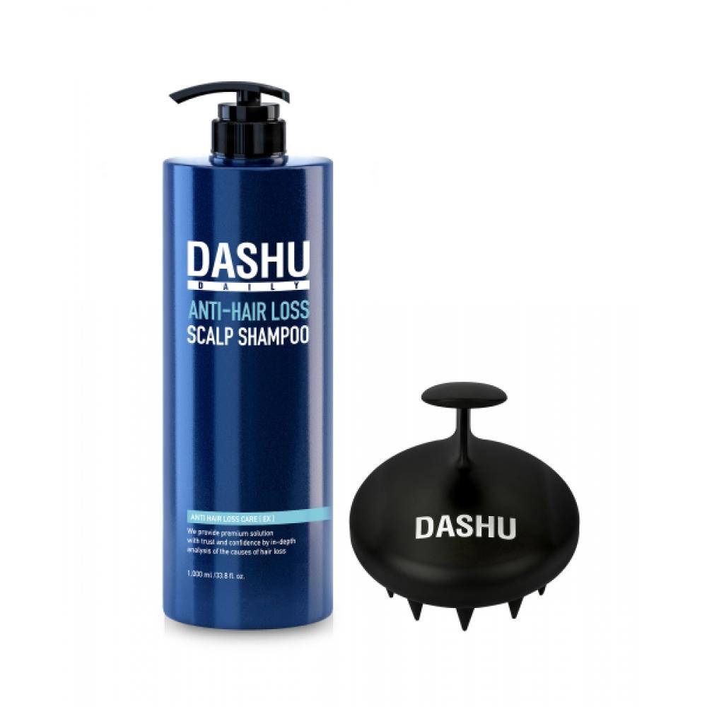 Dashu Set Daily Herbal Scalp Gold Shampoo Ex1000ml + Shampoo Brush none