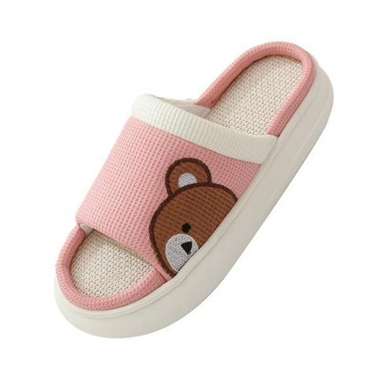 Four Seasons Thick-Soled Non-Slip Linen Slippers - Breathable Cotton Sandals for Indoor Wooden Floors (Unisex)