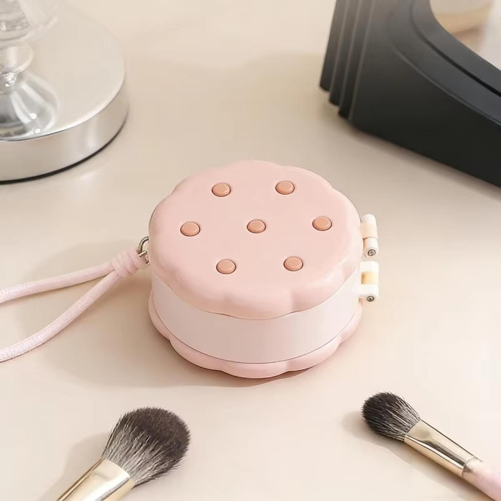 

Double Layer Compact Storage Box Portable Lightweight Organizer for Small Accessories Jewelry Earrings Studs Storage Case with Handle one size рожевий