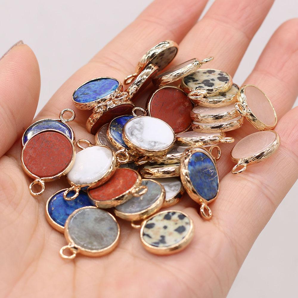 5 τμχ, Θεραπευτικό κρυστάλλινο μενταγιόν Reiki, Μίνι Στρογγυλή Φυσική Πέτρα Γούρια Lapis Lazuli Gems για DIY Γυναικεία Ανδρικά Κολιέ Σκουλαρίκια Αξεσουάρ, Κατασκευή κοσμημάτων