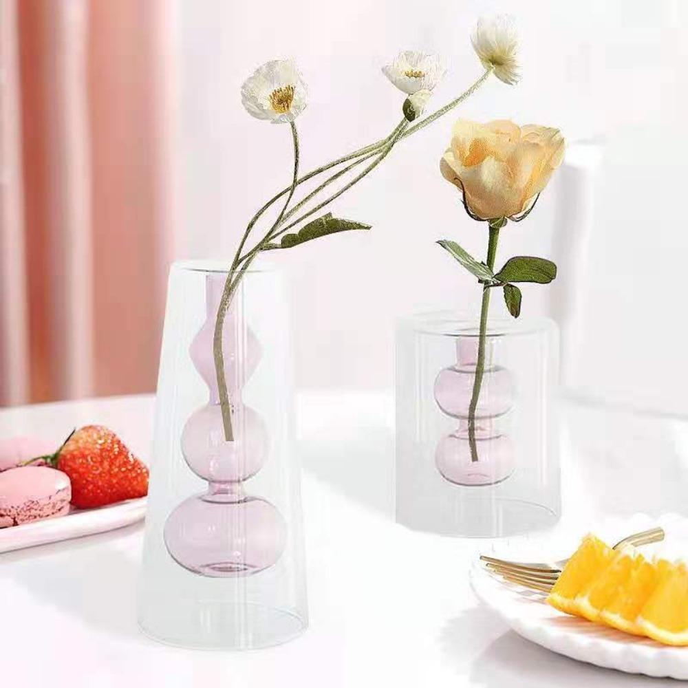 Creative Flower Vases Decorative Glass Bottles Hydroponic Planter for Wedding Centerpieces Living Home Office Table Decor