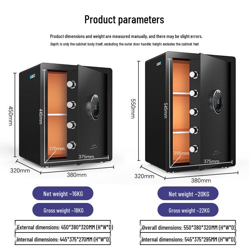 Tiger Home and Office Fingerprint Security Safe - 45cm