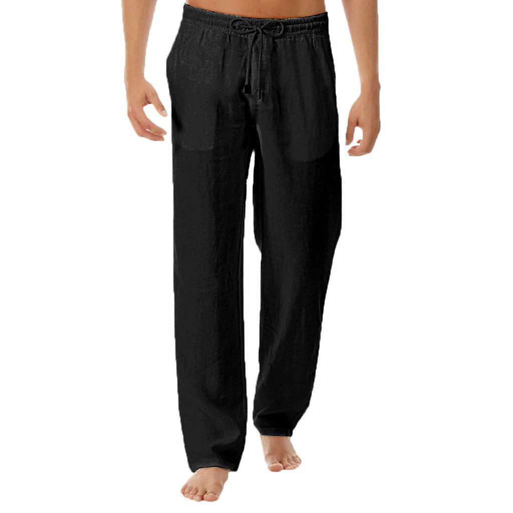 2024 Men's Casual Fashion Cotton and Linen Trousers - Cross-Border European-American Style