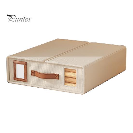 Коробка для хранения простыней с прозрачным окном застежка на липкой ленте складной органайзер для простыней большой емкости с ручкой бежевый 1319₽