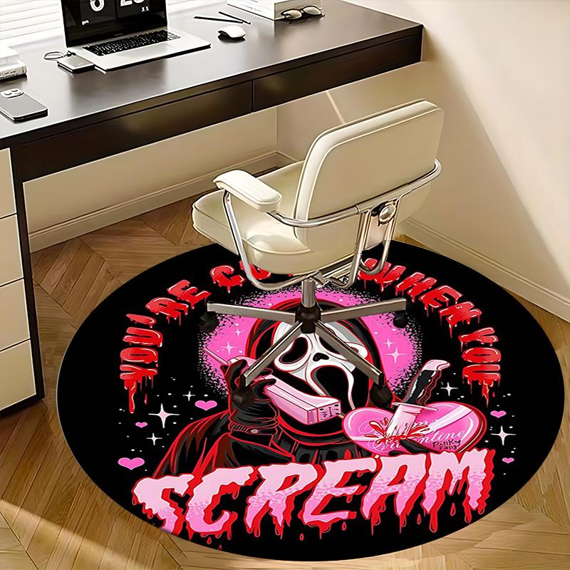 Scream Mask,Valentine's Day Gift Chair mat Round Rug Office carpet, Non slip, Suitable for Living Rooms, Bedrooms,Decor1205645a