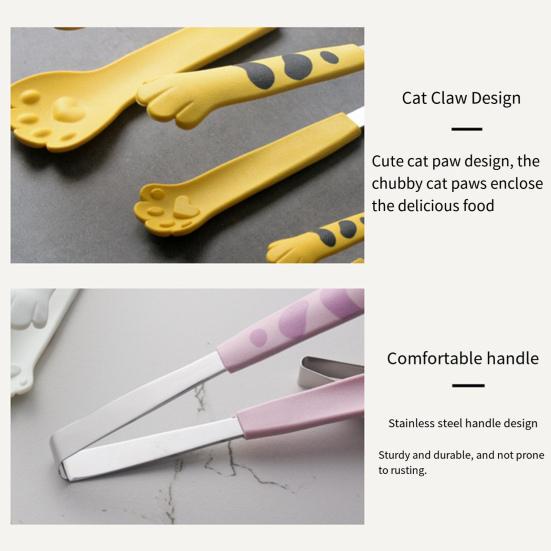 Food Clips Cat Paw Styling Food Tongs Salad Bread Baking