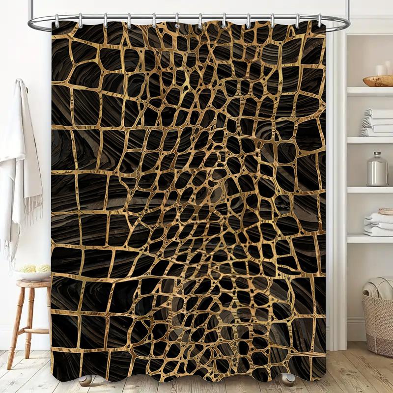 Modern Black Spider Web Shower Curtain Luxury Bathroom Decor