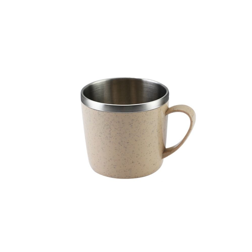 304 Stainless Steel Tea Mugs Plastic Handle Children Milk Cup Double Layer Coffee Cups Kids