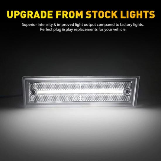 Clear Lens Front LED Side Marker Light White For Chevrolet K5 Blazer 1981-1991 T
