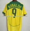 Camiseta de Fútbol Retro de Brasil del Mundial 2002: Carlos #6, Ronaldo #9, #11, y Ropa Ball.