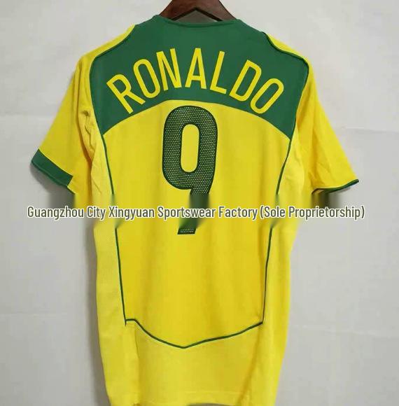 Camiseta de Fútbol Retro de Brasil del Mundial 2002: Carlos #6, Ronaldo #9, #11, y Ropa Ball.