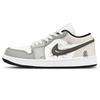 Jordan Air Jordan 1 Cow Leather Abrasion Resistant Low top Skateboard Shoes Unisex Gray 553558-165(team1954-)