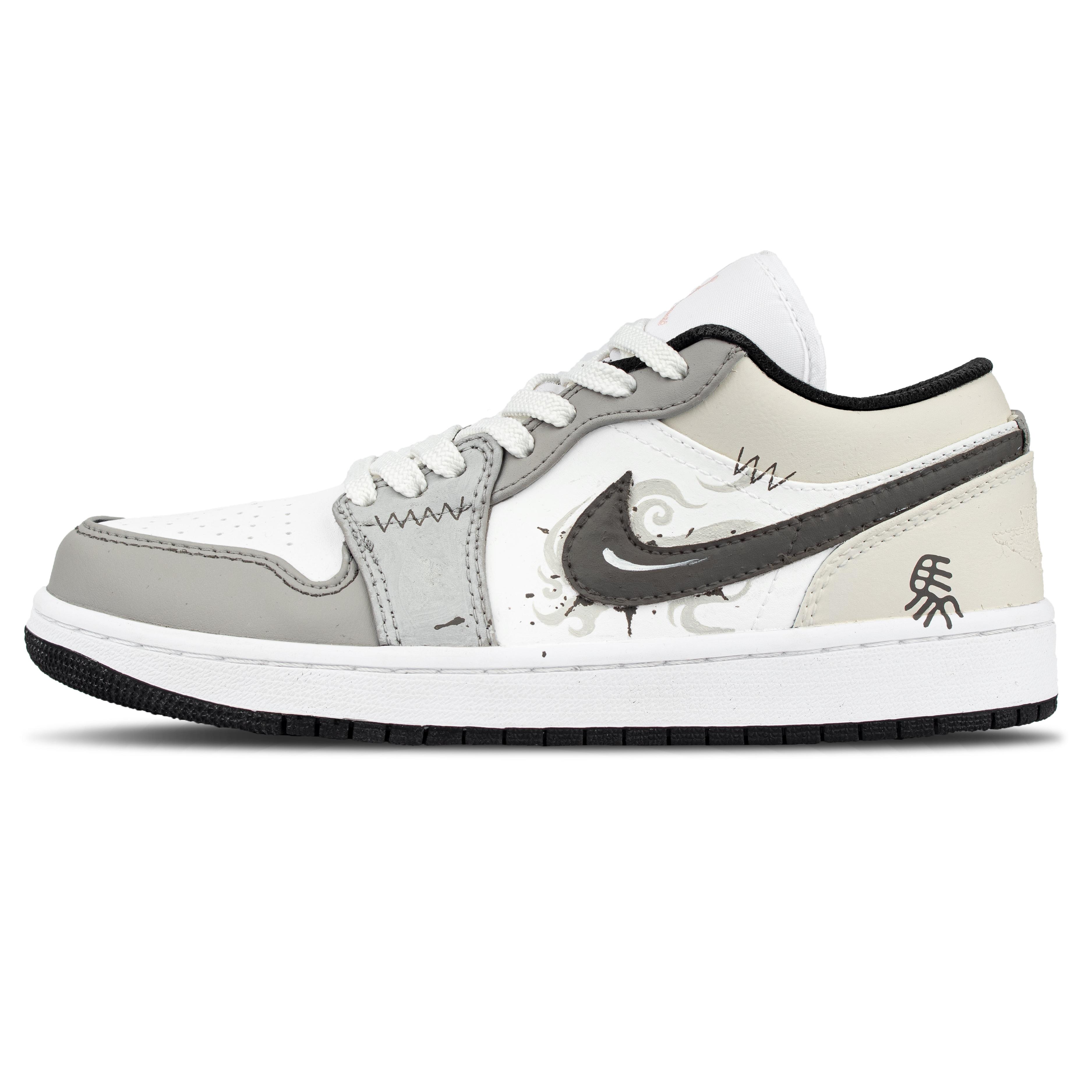 

Jordan Air Jordan 1 Cow Leather Abrasion Resistant Low top Skateboard Shoes Unisex Gray 553558-165(team1954-) 44.5