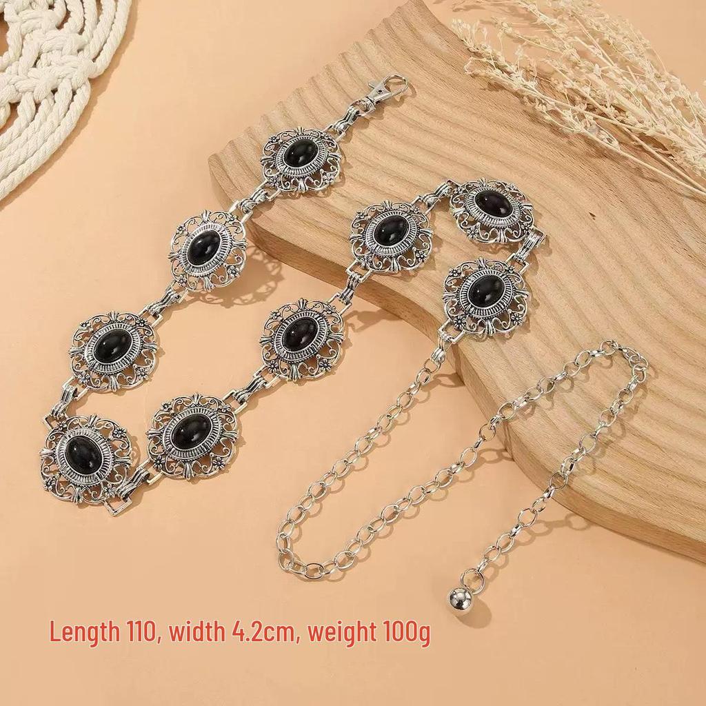 Damen Ethno-Stil Schmetterling Taillenkette: Modischer Metallgürtel für Rock oder Kleid