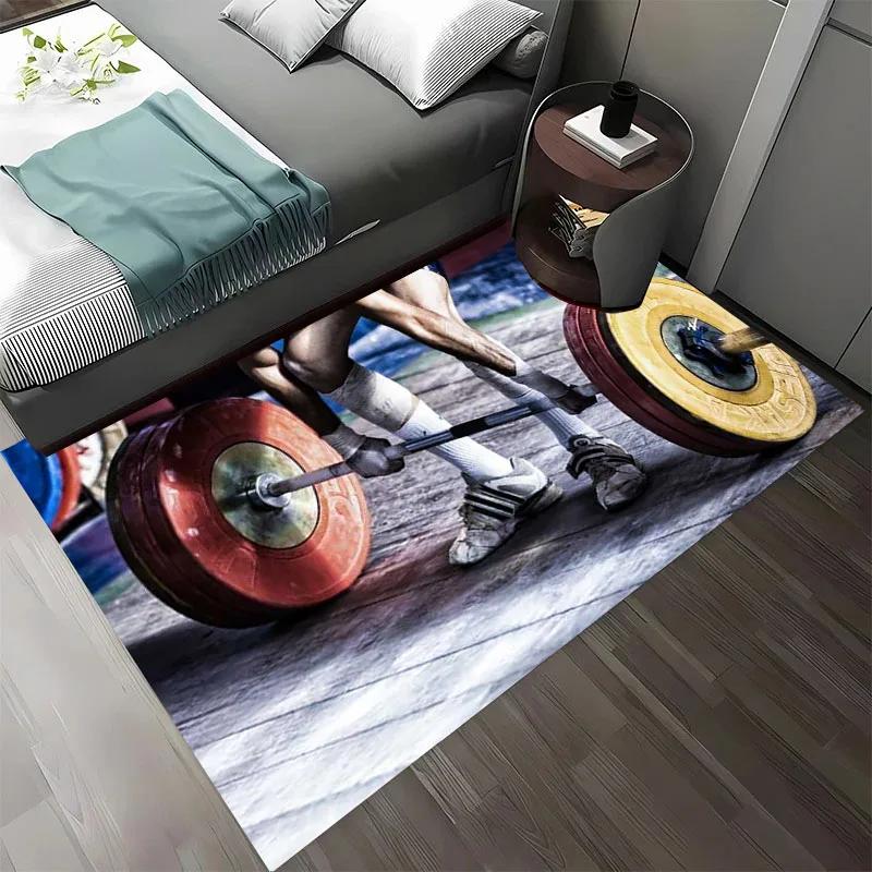 3D Printing GYM Theme Large Area Carpets for Home Living Room Children's Bedroom Sofa Doormat Kitchen Floor Rugs Anti-slipDecor