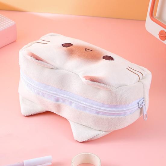 Lustige Französische Brotkater Federmäppchen Kawaii Plüsch Stiftebeutel für Schüler Kreativ Neuheit Schreibtisch Schreibwaren Tasche Organizer