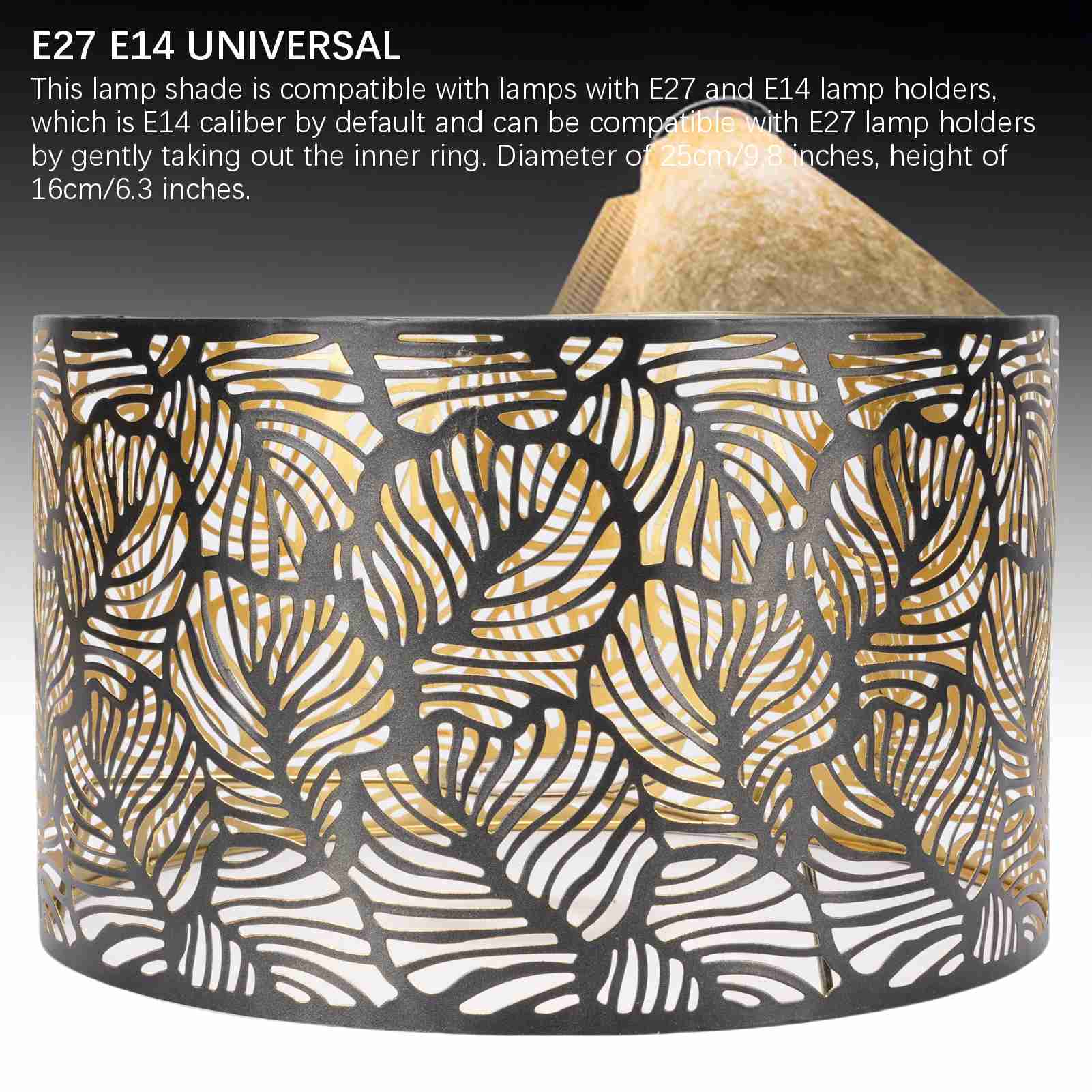 

Hollow Out Lampshade E27 E14 Universal Use Good Heat Dissipation Exquisite Lamp Cover for Table Lamp Iron