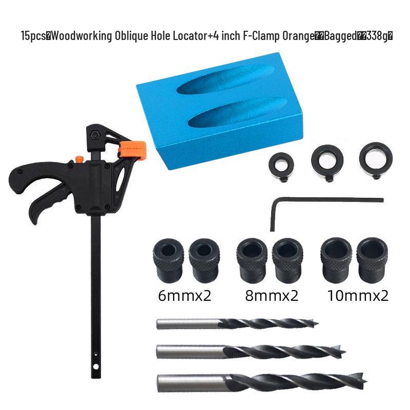 15° Blue Woodworking Oblique Hole Locator Puncher