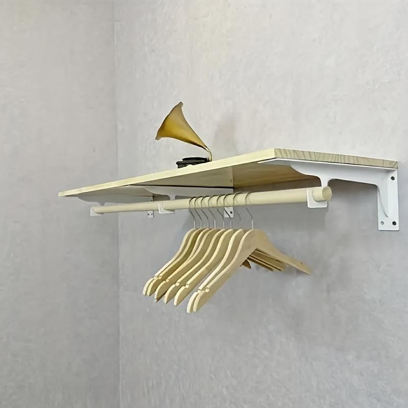 2-Pack Heavy-Duty Cold-Rolled Steel Triangle Brackets, Industrial Wall-Mounted Support for Coat Rack, TV Stand & Storage Display