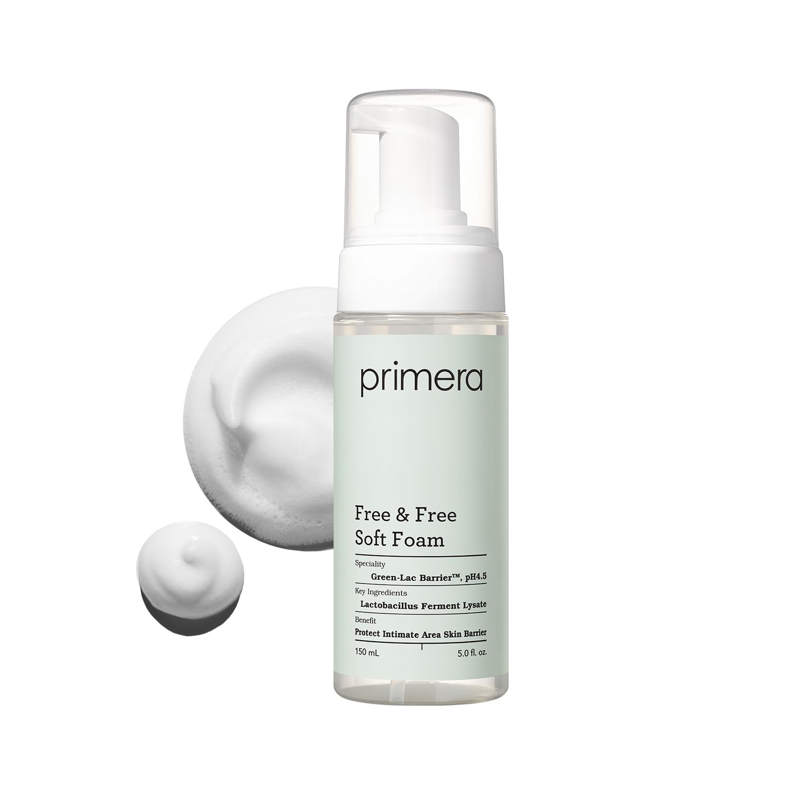 

Official PRIMERA Primera Feminine Wash, 150mL, Free & Free Soft Foam, Delicate Foam Wash, Vegan, Sensitive Zone Care, Mild Acidity