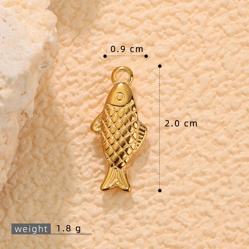 Goldener Fischgräten-Anhänger aus Edelstahl: Süßer Anhänger für DIY-Armbänder, Halsketten, Ohrringe