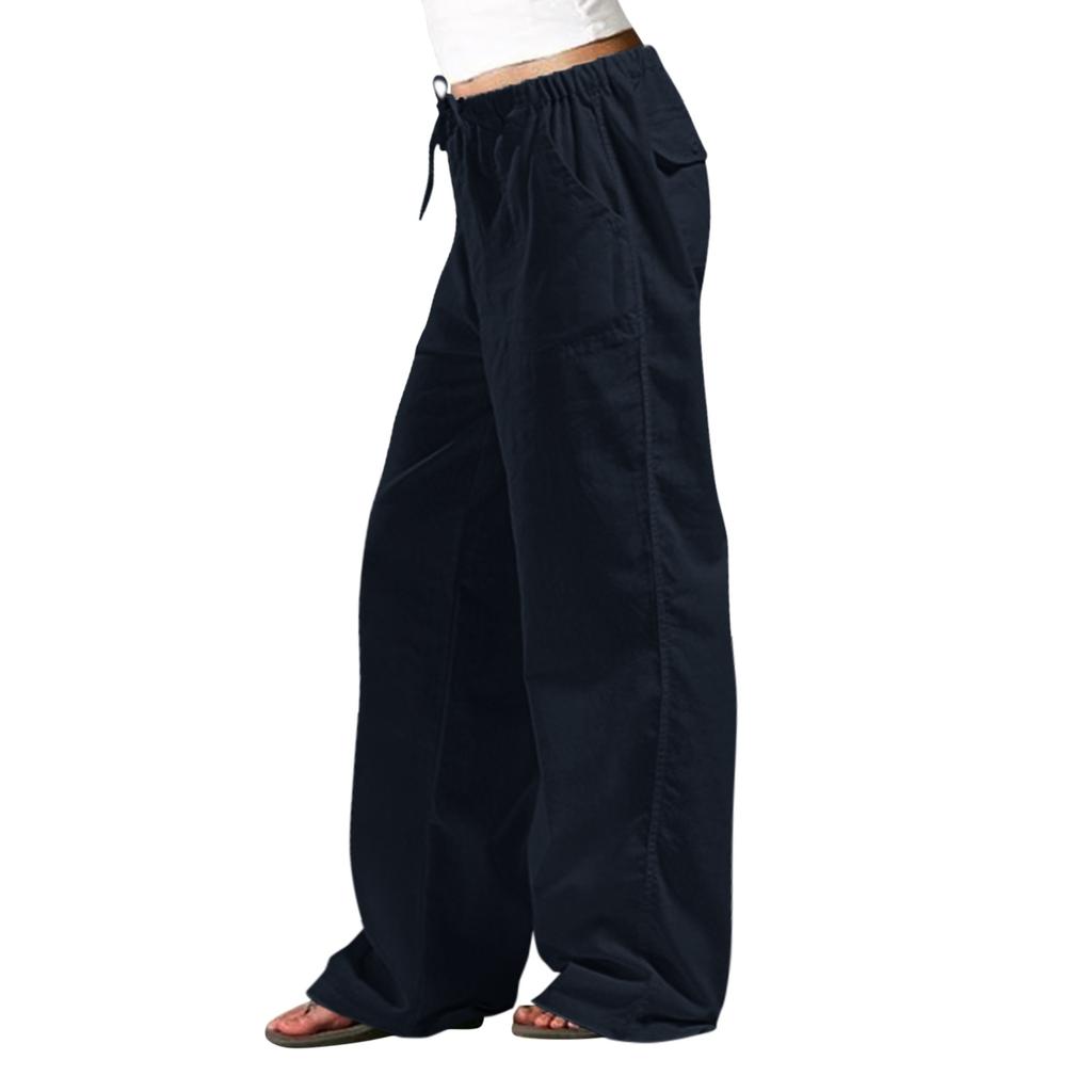 Women's High Waist Loose Cotton Linen Streetwear Pants